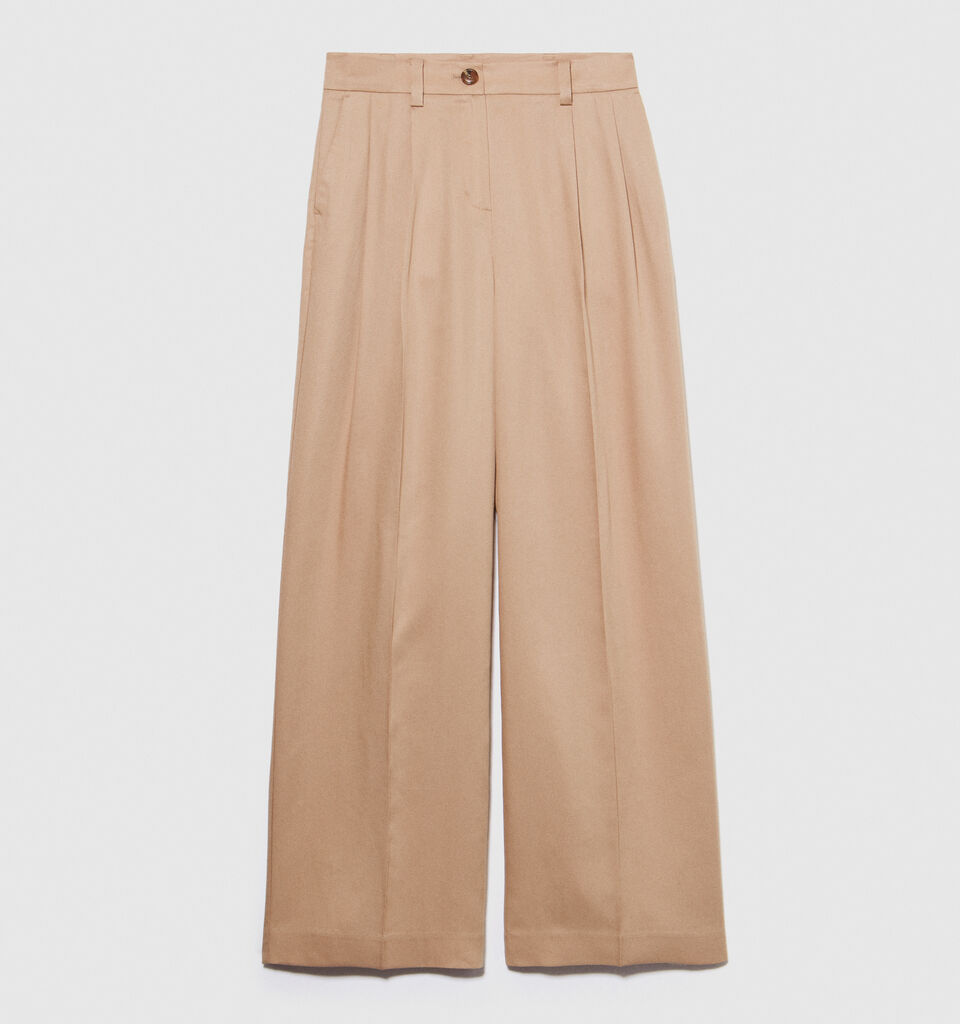 Low-waisted flare trousers - women's flared trousers - Beige | Sisley image number 6
